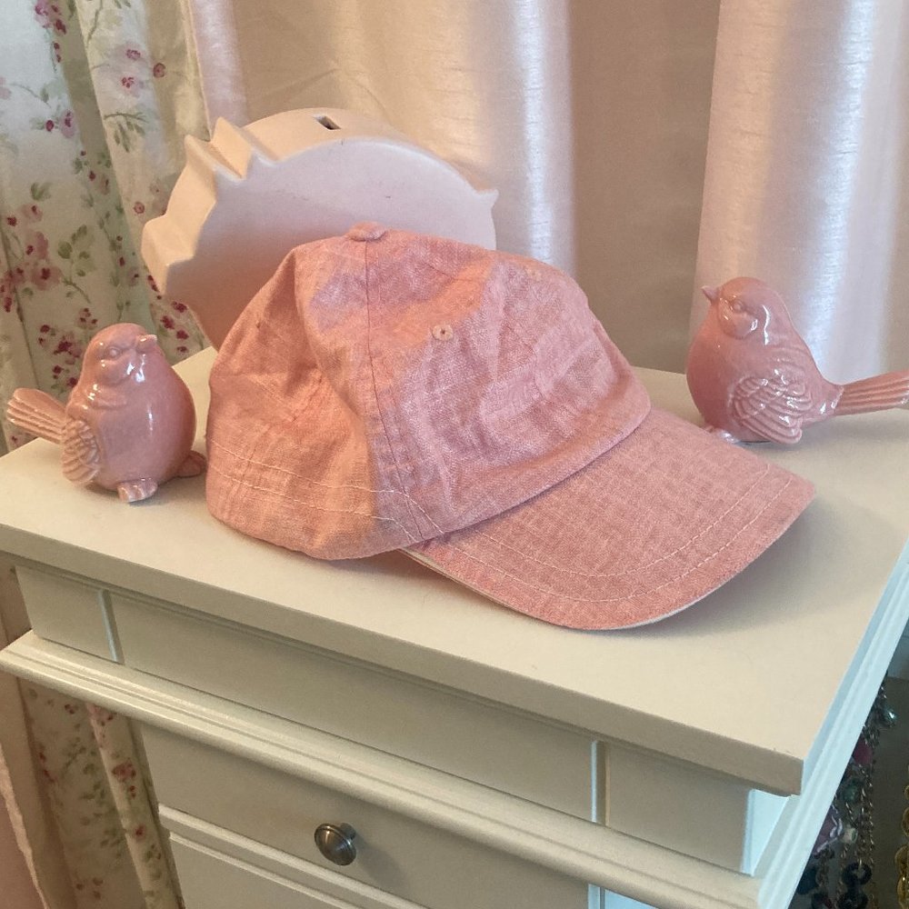 Soft Pink Linen-Texture Baseball Cap - Unbranded